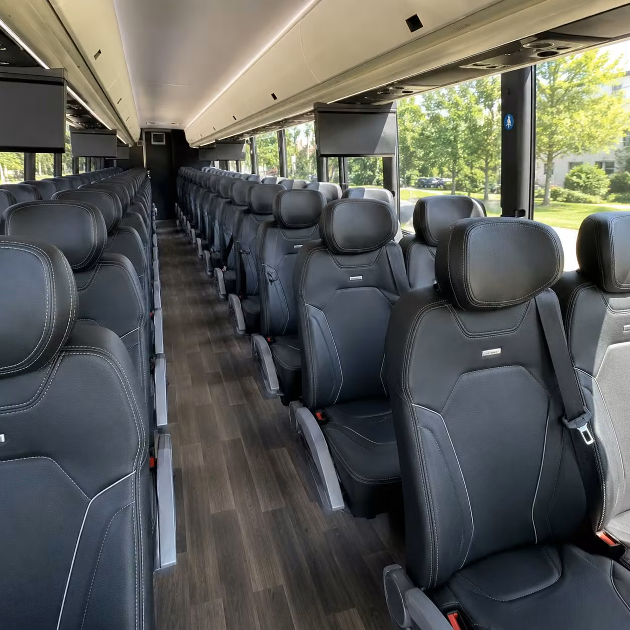 56 passenger charter bus interior